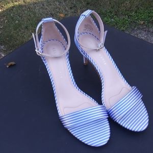 Cute Blue Stripped Heels